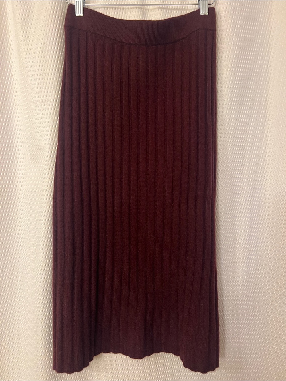 🐑 Quince Mongolian Cashmere Midi Skirt - Burgundy 🥀
